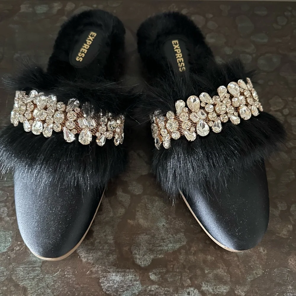 EXPRESS Bejeweled Slip-on Flats
